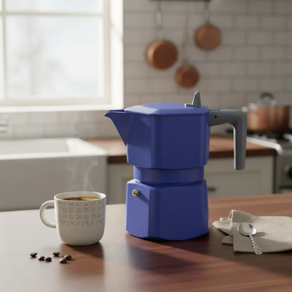 Producto - Cafetera Italiana Pezzetti 1 Taza Pentaexpress Aluminio Azul