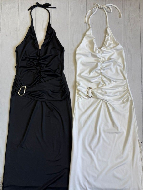 Producto - [7966] Vestido largo p/atar fruncido cinto ''Nube'' microfibra