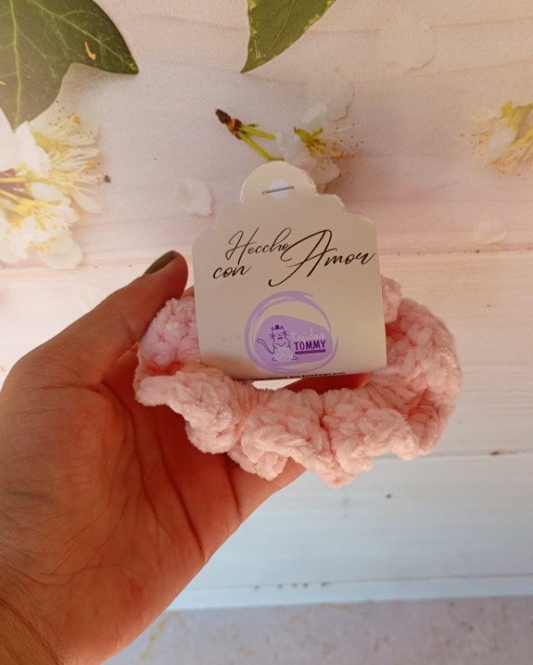 Producto - Scrunchies Extra Suave a Crochet-Rosa