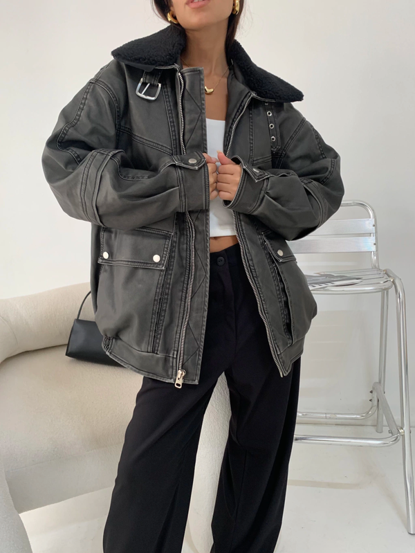 Producto - Campera Aviadora Gris
