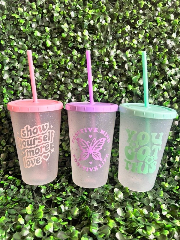 Producto - vaso frases con glitter