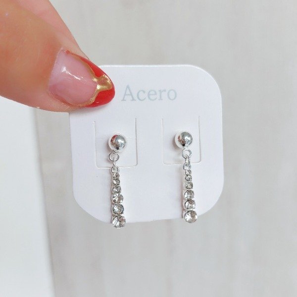 Producto - Aros pasantes pelotita con strass