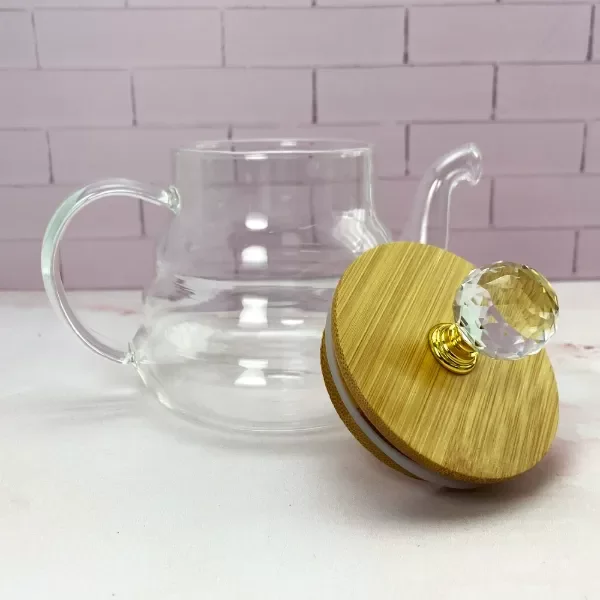 Producto - Tetera de vidrio con tapa de madera