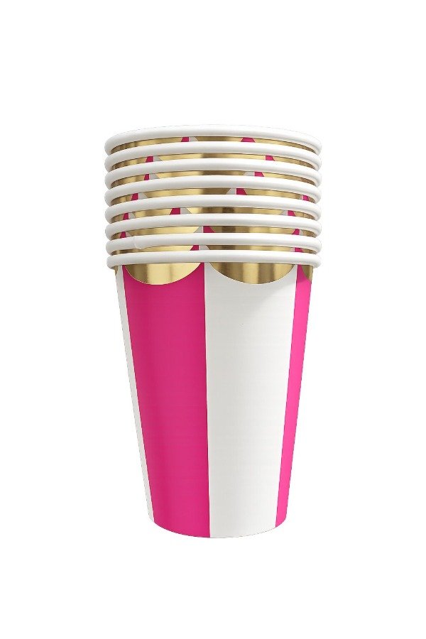 Producto - VASO RAYAS DETALLE DORADO X 10