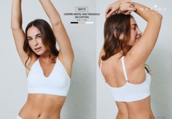 Producto - M419 - Máxima - Corpiño Bretel Fino Triangulo Sin Costura