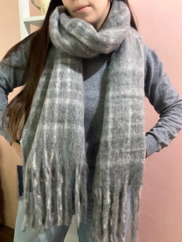 Producto - Bufandon Trendy Gris Combinado
