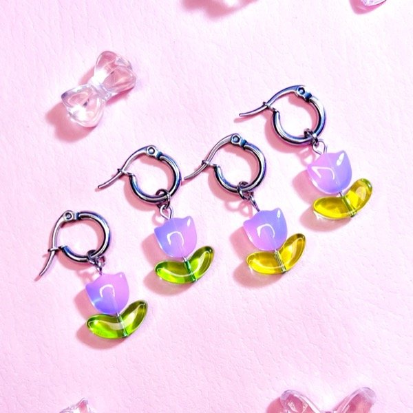 Producto - Aros Tulipanes Lilitas (hojas verdes oscuro/claro).
