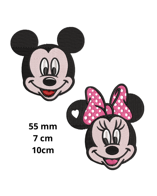 Producto - Mickey y minnie carita pack x3 medidas cada diseño