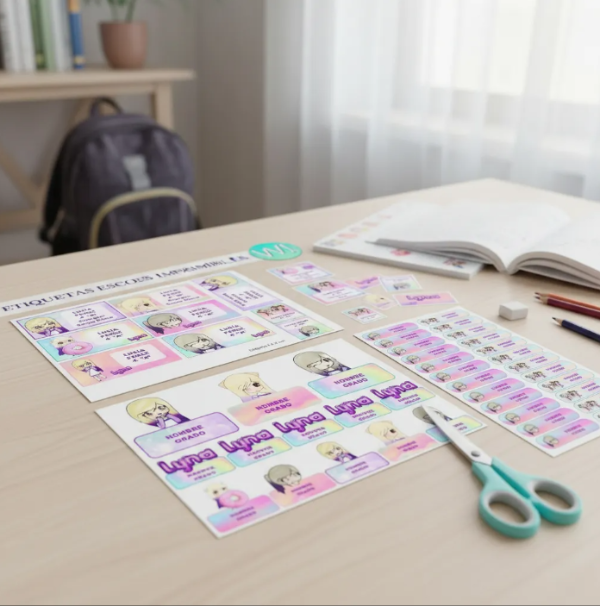 Producto - Kit Imprimible Etiquetas Escolares Lyna Editables - 3