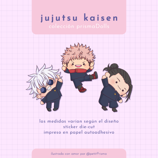 Producto - Sticker de papel "Jujutsu Kaisen" (Colección prismaDolls)