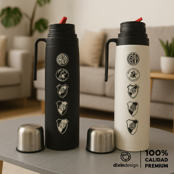 Producto - Termo Acero Inoxidable 1L - River Plate Grabado Láser + Regalo