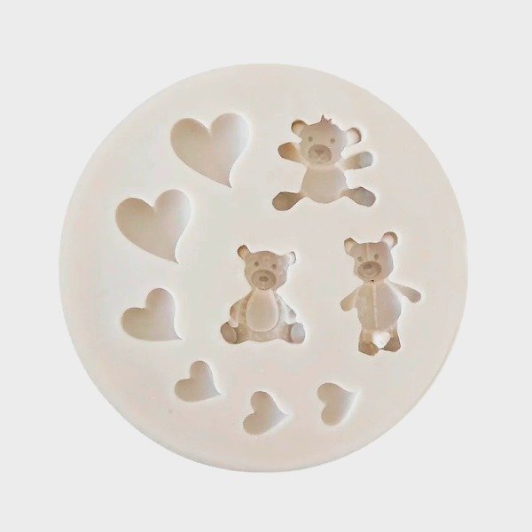 Producto - Molde silicon oso x3 y corazones