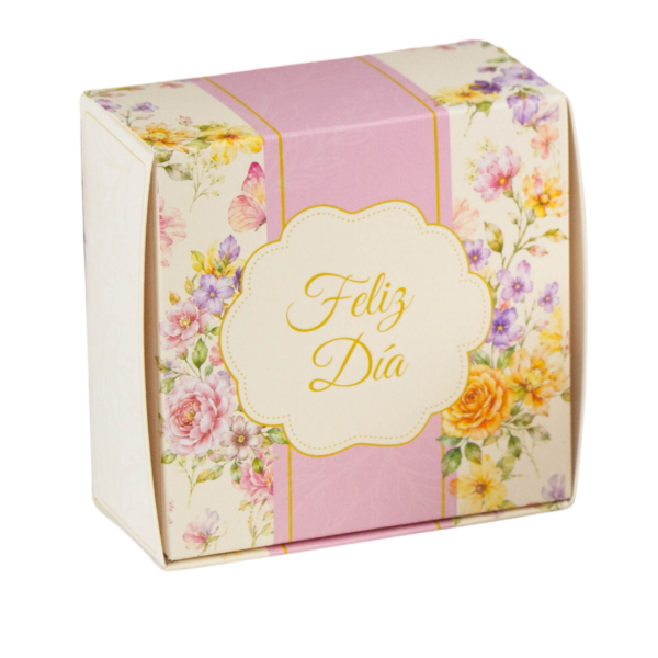 Producto - Caja Feliz día Flores 10 x 10 x 5 cm