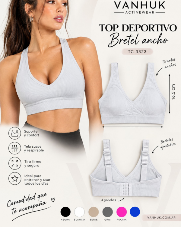 Producto - Top deportivo  bretel ancho  TC 3323 - 0