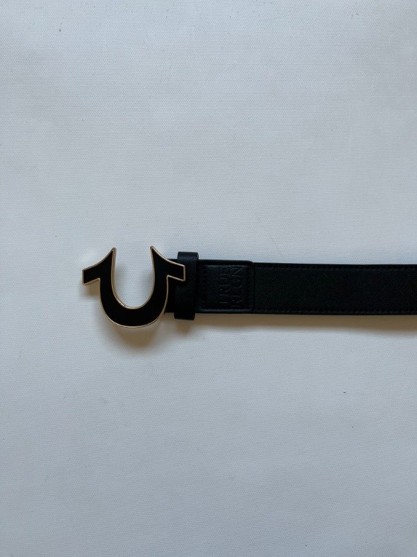 Producto - True Religion Black Gold Enamel Horseshoe Buckle Belt - 2