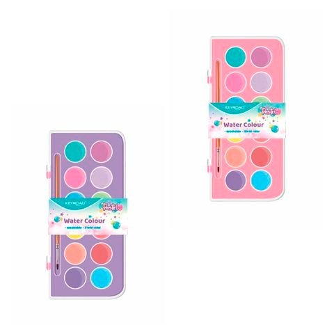 Producto - ACUARELA 12 COLORES CON PINCEL PASTEL EN CAJA 8.5X21CM KEYROAD