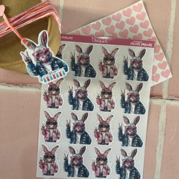 Producto - Sticker conejos cool