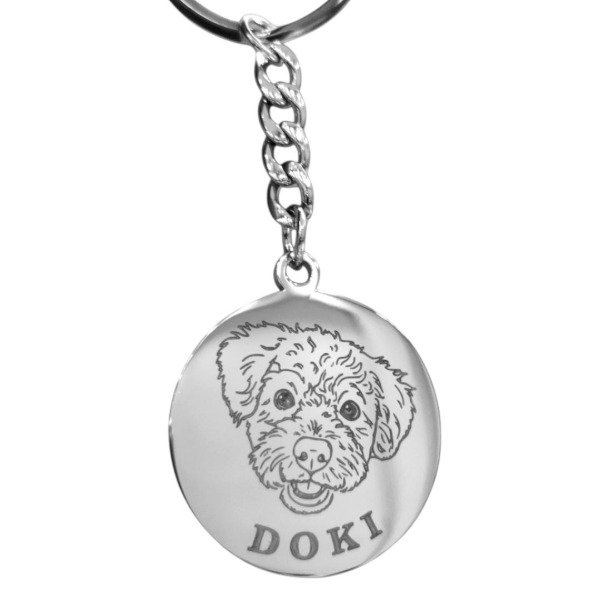 Producto - Llavero Personalizado Mascota Grabado Acero Quirurgico
