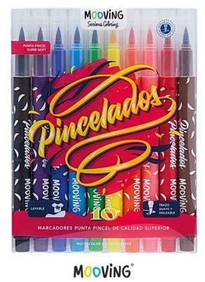 Producto - Marcadores Punta Pincel PINCELADOS x 10 Coloring  MOOVING