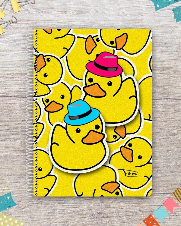 Producto - Cuaderno A4 tapa rígida plástica 50h dis. patitos