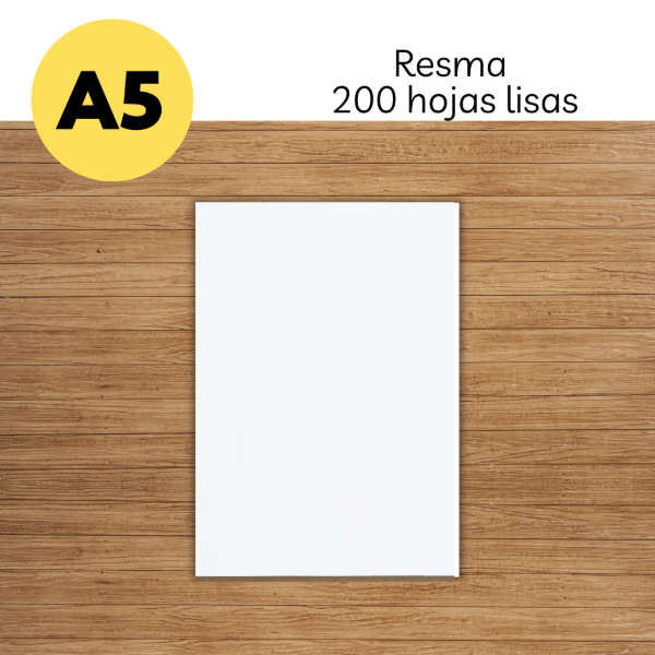 Producto - Resma A5 200 hojas lisas blanca 75 g