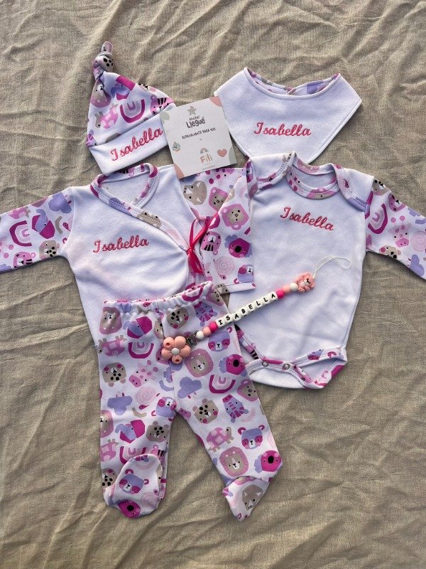 Producto - Ajuar bordado personalizado completo + portachupete