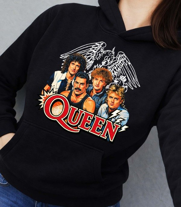 Producto - Buzos Negros Unisex Bandas Legendarios Rock