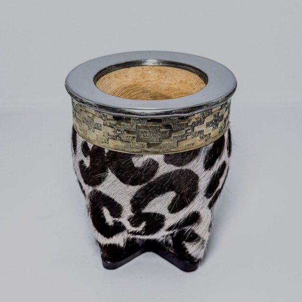 Producto - mate imperial cuero vaca BLANCO Y NEGRO
