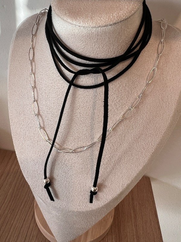 Producto - Chocker Gamuza Con plata925 - 1