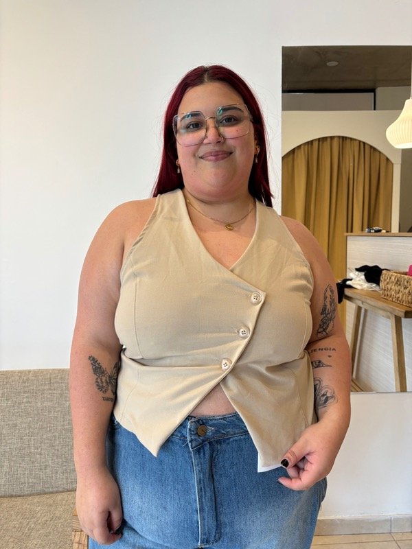 Producto - Chaleco POLKA beige