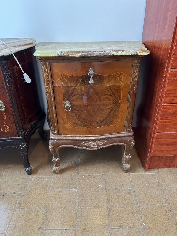 Producto - MESA DE LUZ PROVENZAL CON MARMOL 61x43x70 #11940