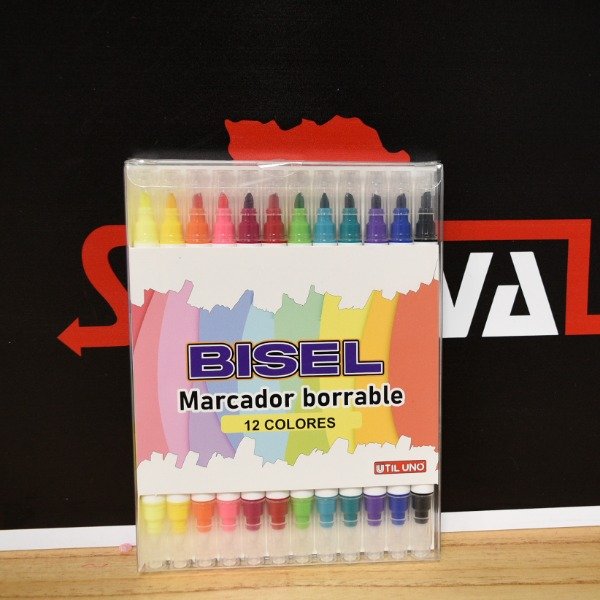 Producto - MARCADOR BORRABLE PUNTA BISELADA X12 MBR-12CL
