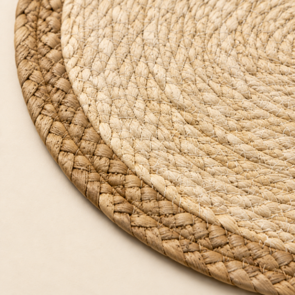 Producto - Plato de Sitio Redondo de Fibra Natural con Borde Trenzado 38 cm - 2