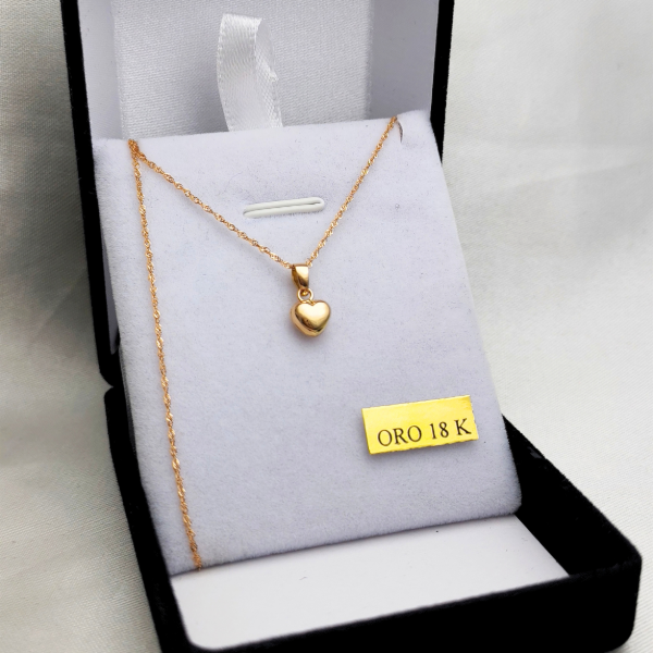 Producto - Conjunto Cadena y dije Corazón Inflado Oro 18kt - 5