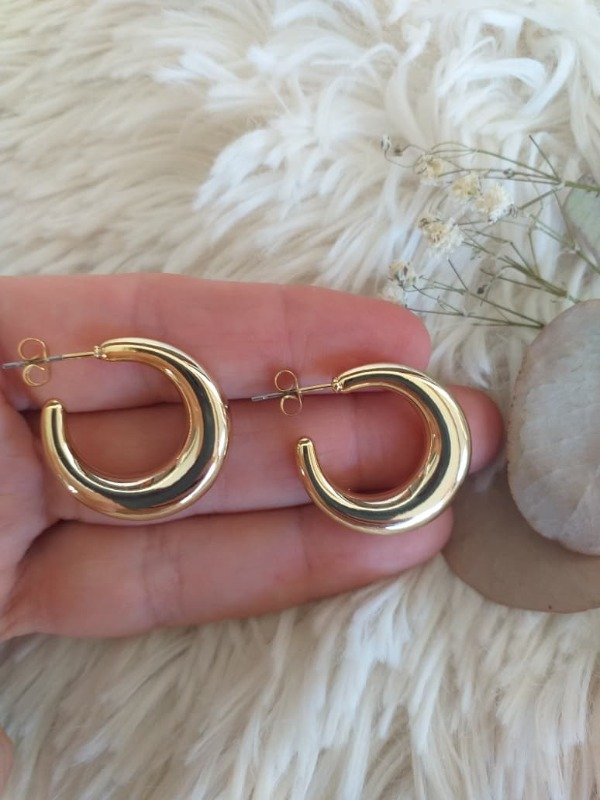 Producto - ADA0135 Aro Inflado dorado Bijouterie