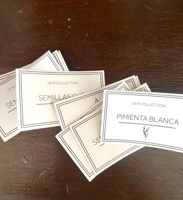 Producto - Etiquetas  x 10 unidades  para frascos especieros