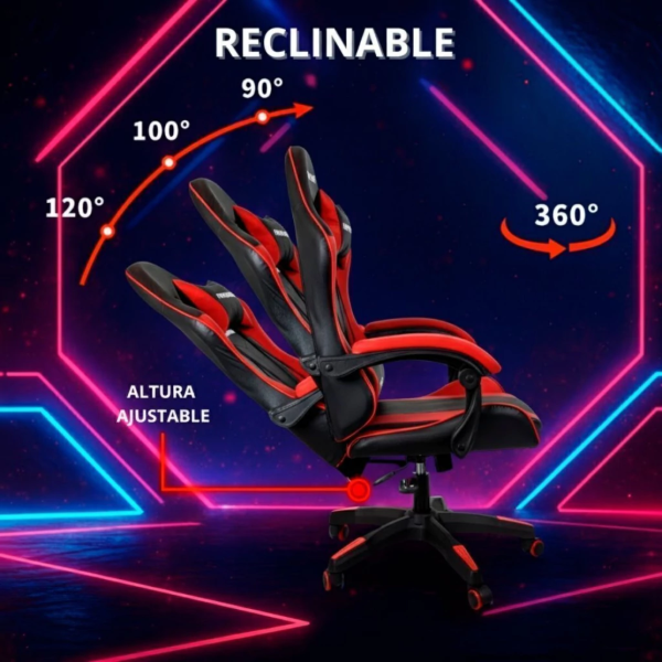 Producto - Silla gamer -apoyabrazos acolchonados -5 ruedas -respaldo alto - NH-GC1000 - 4