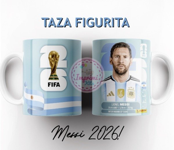 Producto - Plantillas Tazas Figuritas Messi Mundial 2026 Diseños Sublimar #t664
