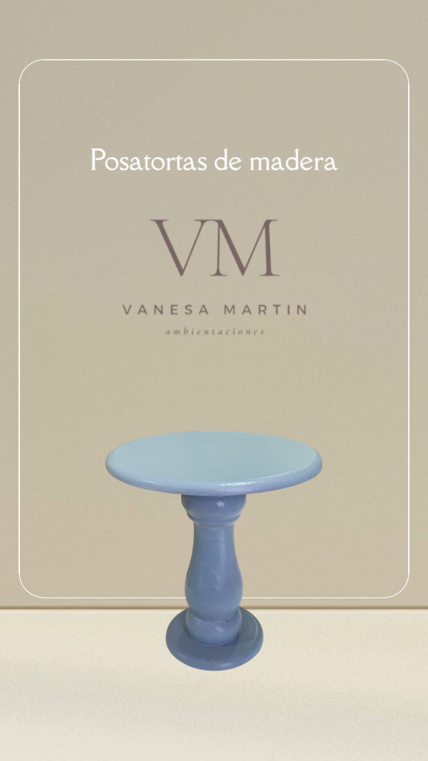 Producto - Posatortas madera celeste