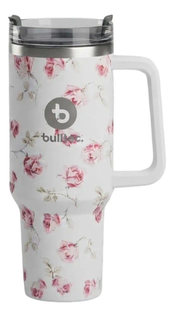 Producto - Vaso Termico Diseño Marmol Floral ANDINO BULLTEC 1200ML blanco rosas - 1