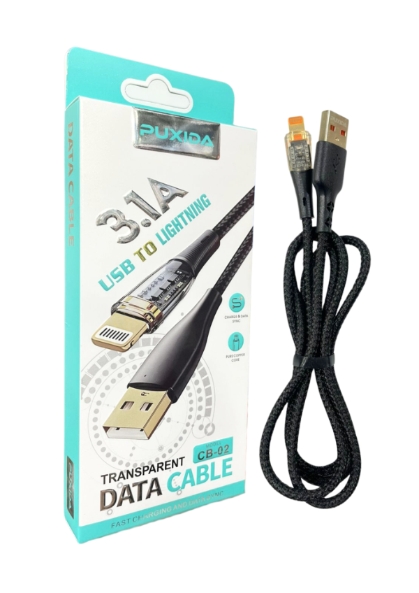 Producto - CABLE DATA PUXIDA USB A LIGHTNING 3.1A CB-02
