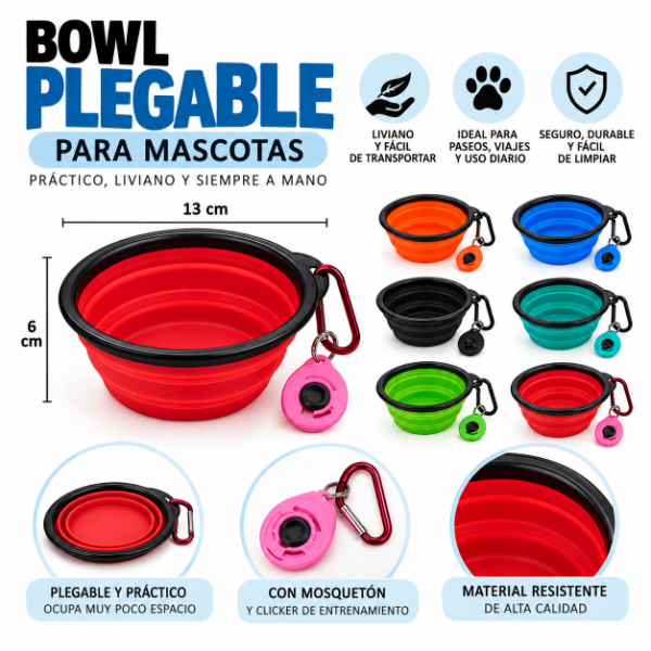 Producto - PLATO PLEGABLE PARA MASCOTAS CON REGALO