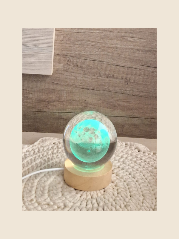 Producto - Lámpara esfera de vidrio 3D "Luna multicolor"