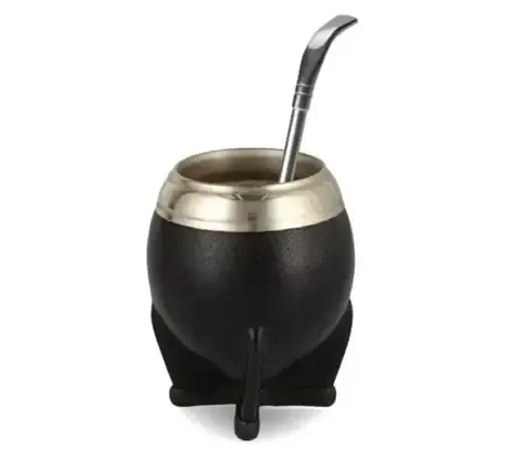 Producto - Mate Torpedo Uruguayo Calabaza Premium + Pico Loro Aceroinox Color Negro - 0