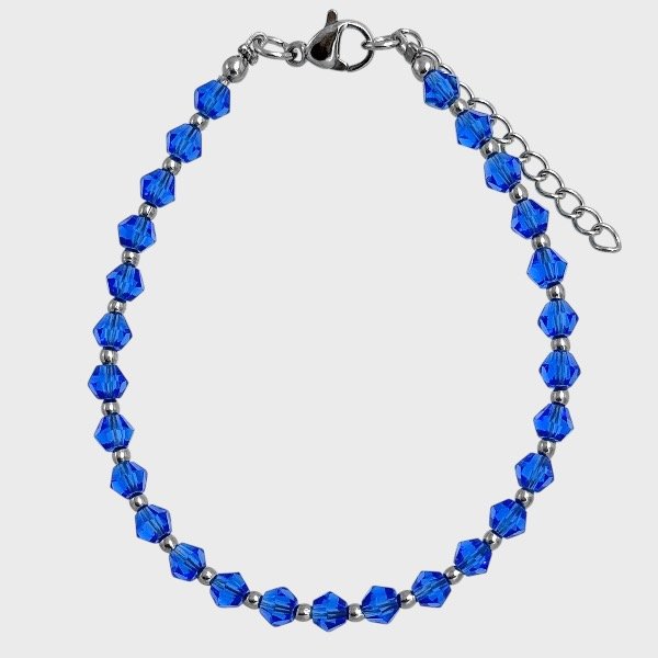 Producto - Pulsera de cristal checo y acero quirúrgico - 4mm - Vicono - Azul claro