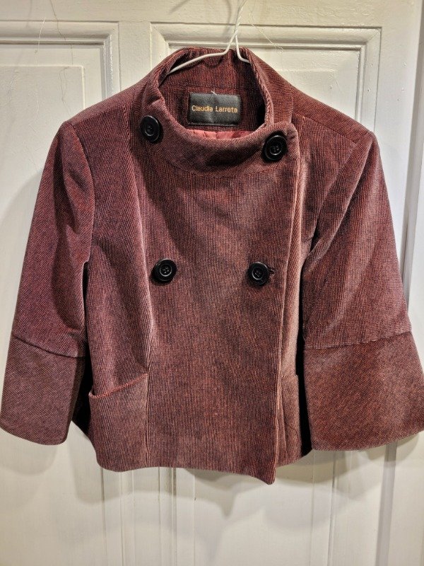 Producto - Blazer CLAUDIA LARRETA terciopelo bordeaux Talle M - PRECIO: 79X