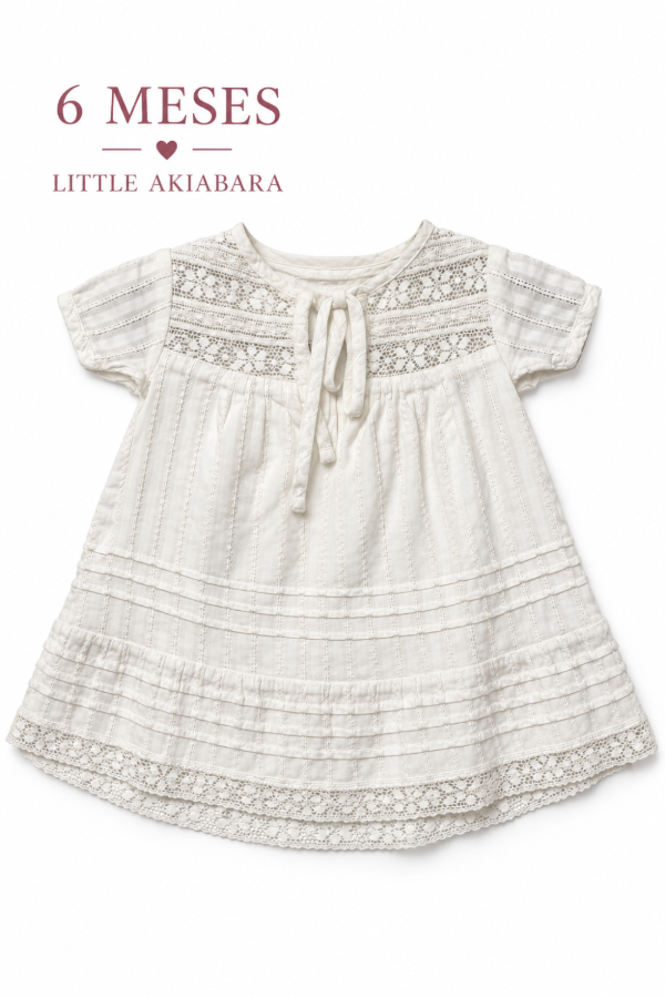 Producto - Vestido blanco Little Akiabara 6 meses - 0