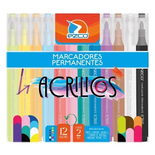 Producto - MARCADOR ACRILICO EZCO X12 EN VALIJA
