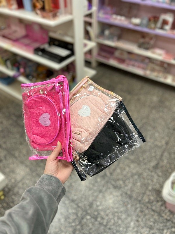 Producto - Set neceser x3 Love transparente - 1