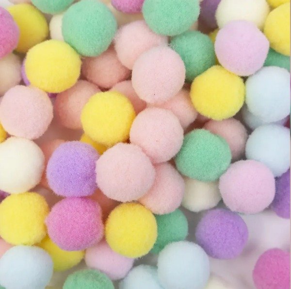 Producto - Pompones felpa pastel 2cm